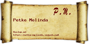 Petke Melinda névjegykártya